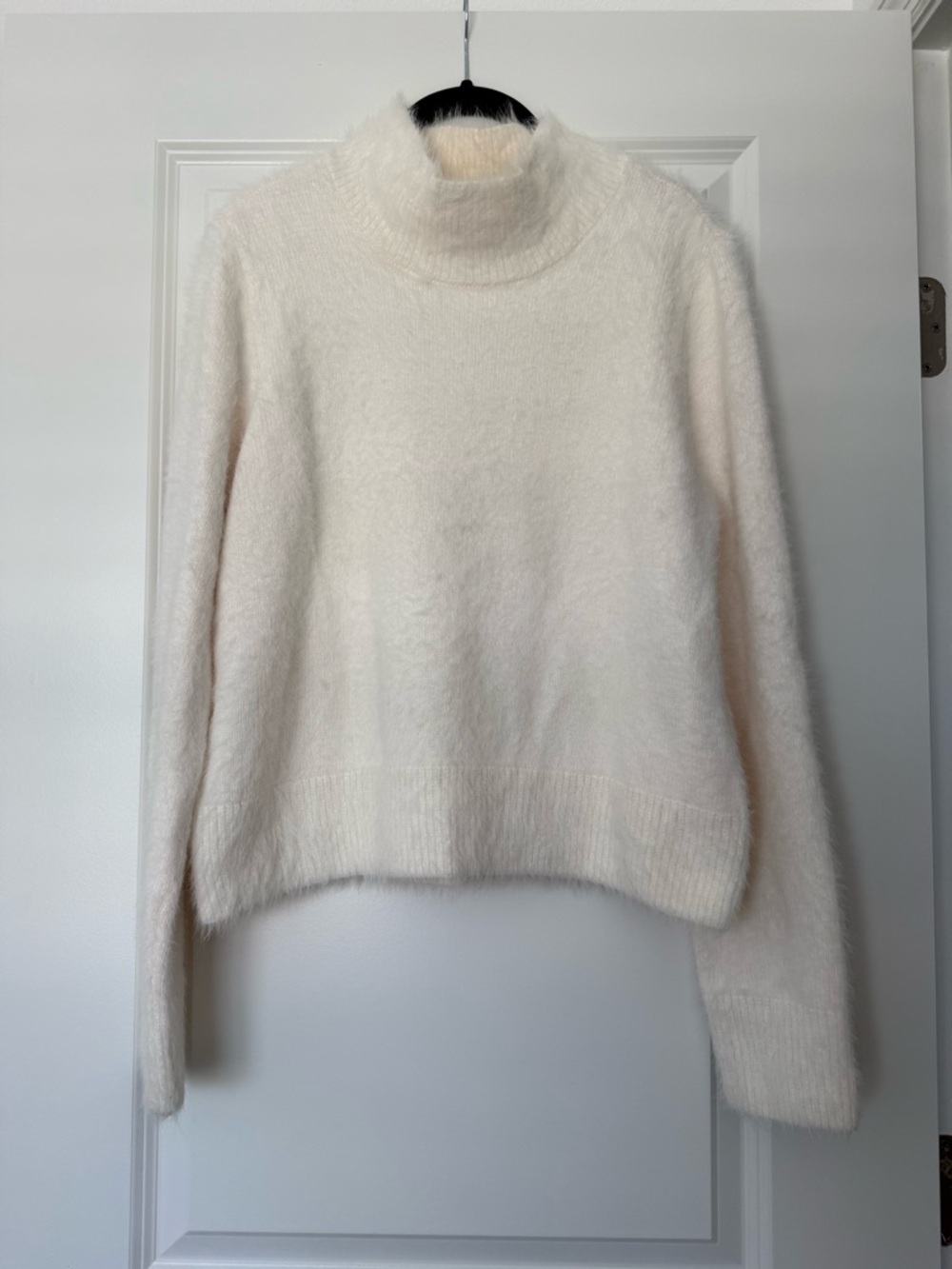 LOFT Cream Cozy Turtleneck Fuzzy Sweater